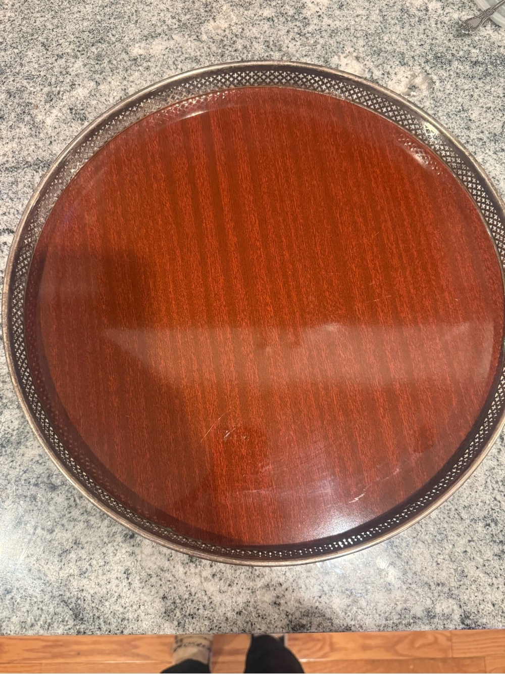 Antique Formica and silver plate Serving Tray